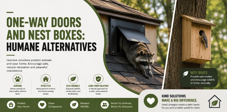 One-Way Doors and Nest Boxes: Humane Alternatives
